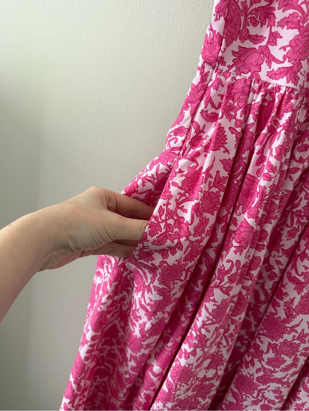 NWT - J. Crew - A-line Cotton Poplin Midi Dress in Rosebud Floral Cupcakes Blush - Picture 8 of 12